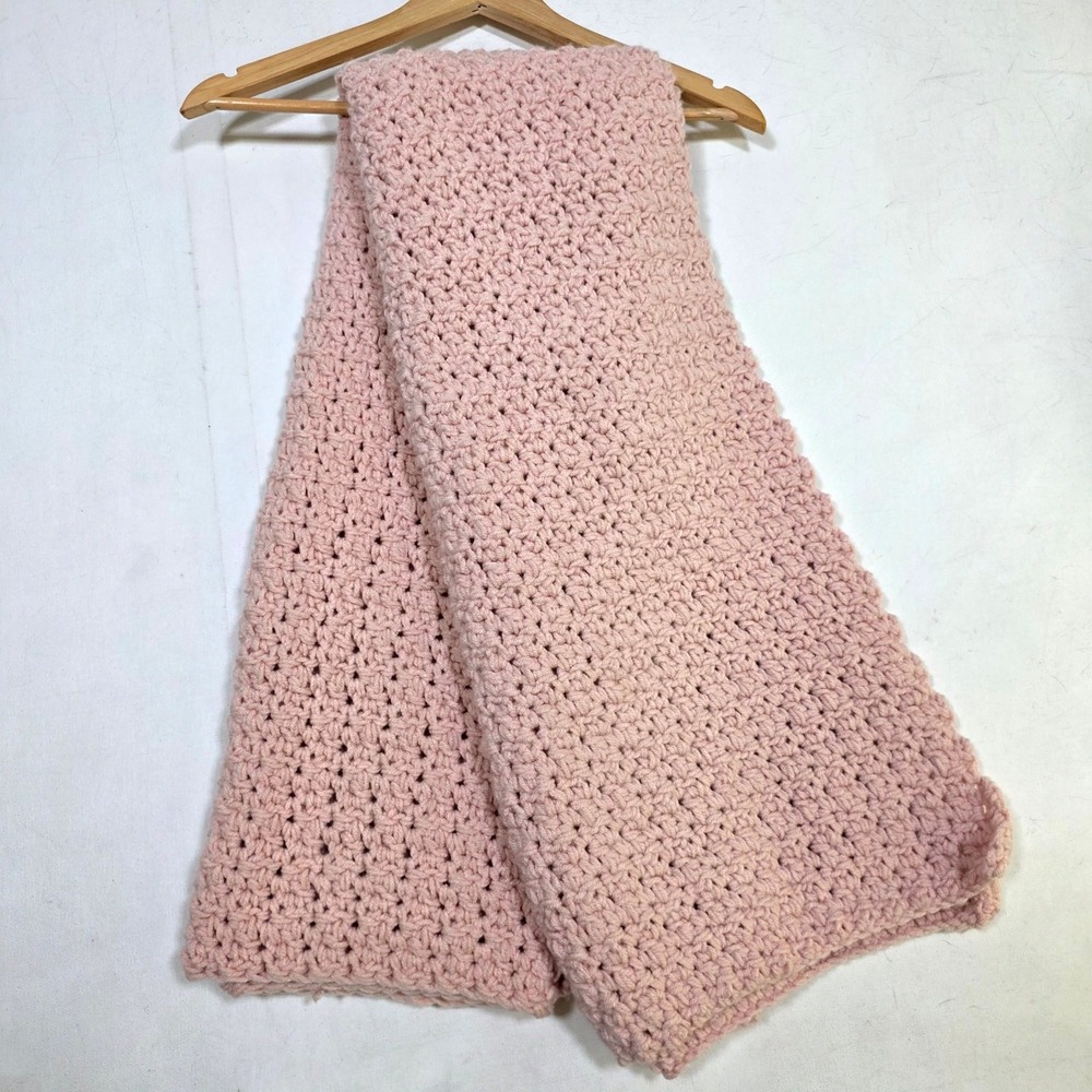 Handmade Crochet Throw Blanket 36x53 Pink Handmade Afghan 7776